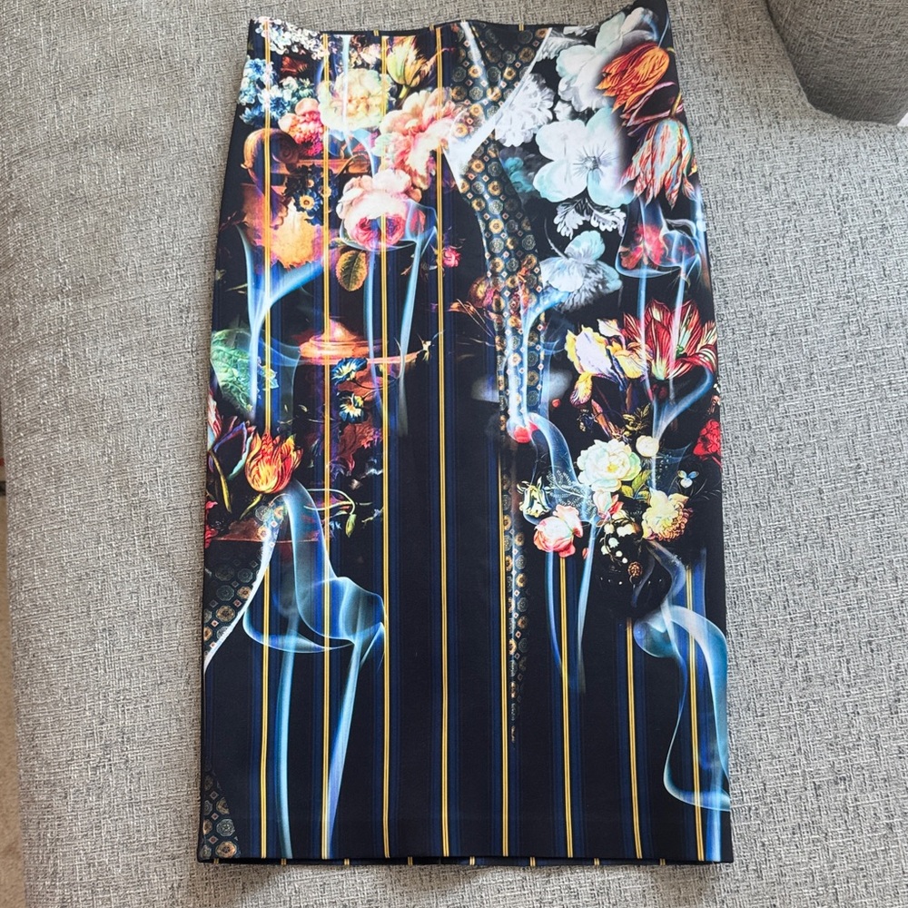 Clover Canyon Multicolor Floral Midi Pencil Skirt